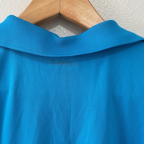 Adidas Blue Performance Polo Shirt Athletic Style - Picture 7 of 8